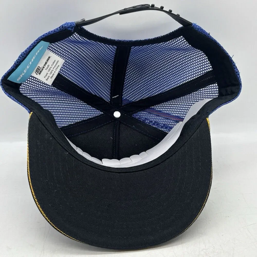 Skechers Youth Monster Trucker Snapback Hat Blue Sequin Eyes Kids Adjustable Cap